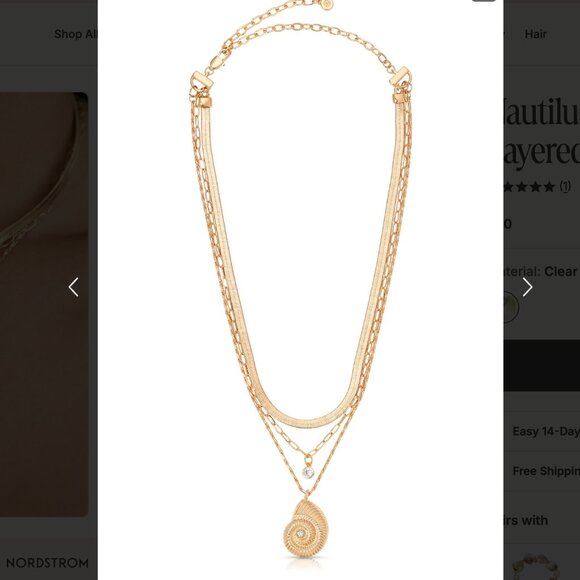 Ettika - Nautilus Shell Pendant Layered Necklace - Picture 2 of 7